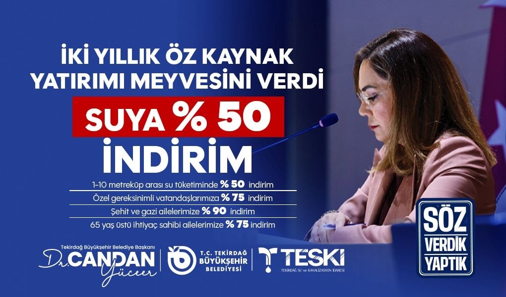 CANDAN BAŞKAN’DAN ALTYAPIDA HİZMET DESTANI, SUDA BÜYÜK İNDİRİM